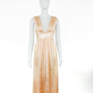 Textured Metallic Jersey Gown